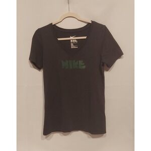 Nike Womens "The Nike Tee" Soft Black Athletic Cut Tri-Blend V-Neck Size Medium